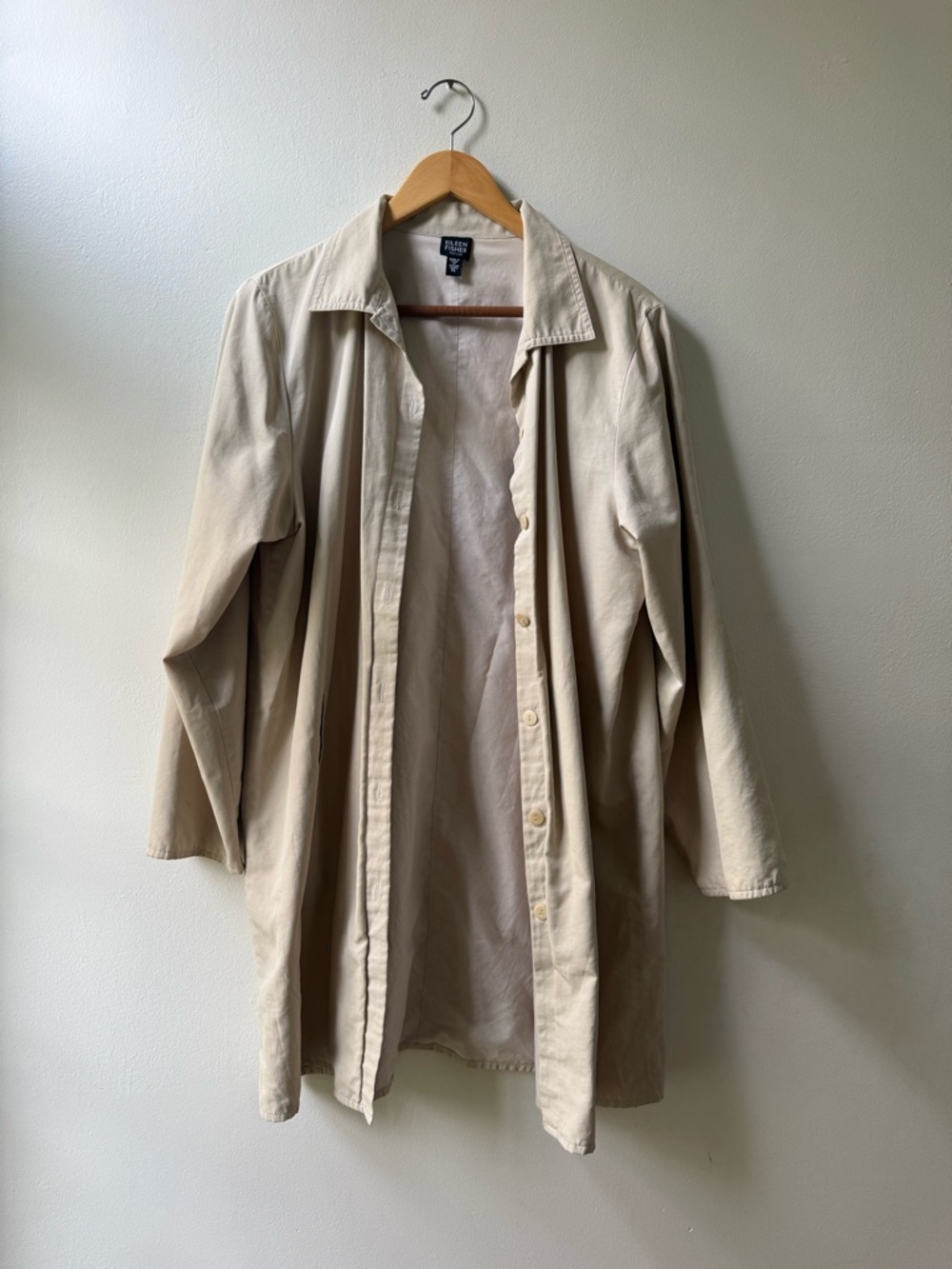 Eileen Fisher Cream Long Collar Jacket